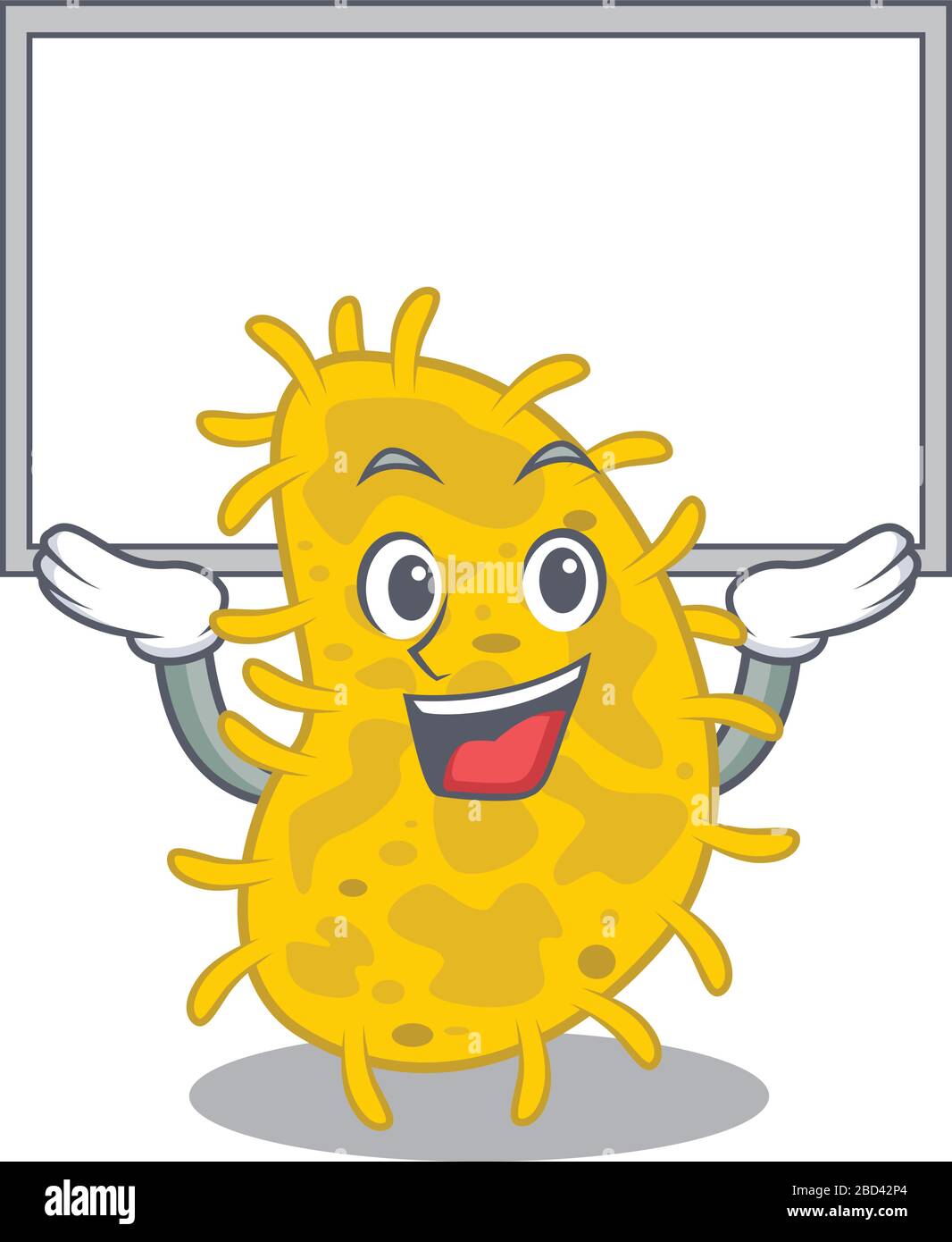 Le motif mascotte de bactéries spirilla soulève une planche Illustration de Vecteur