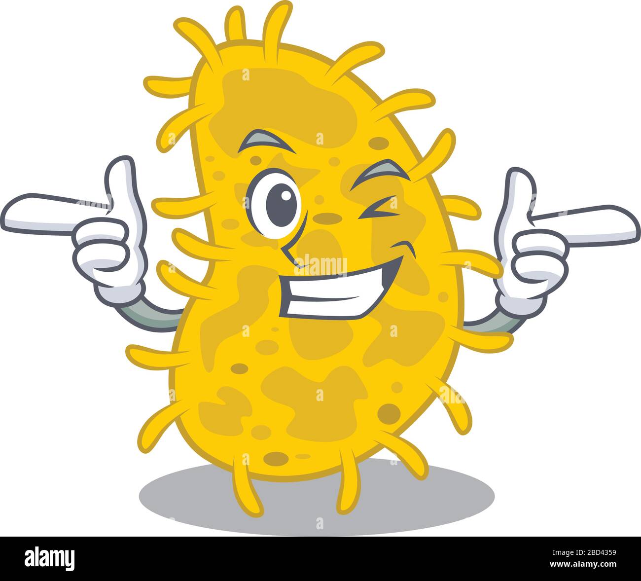 Conception de dessin animé de bactéries spirilaavec oeil de clin d'œil drôle Illustration de Vecteur