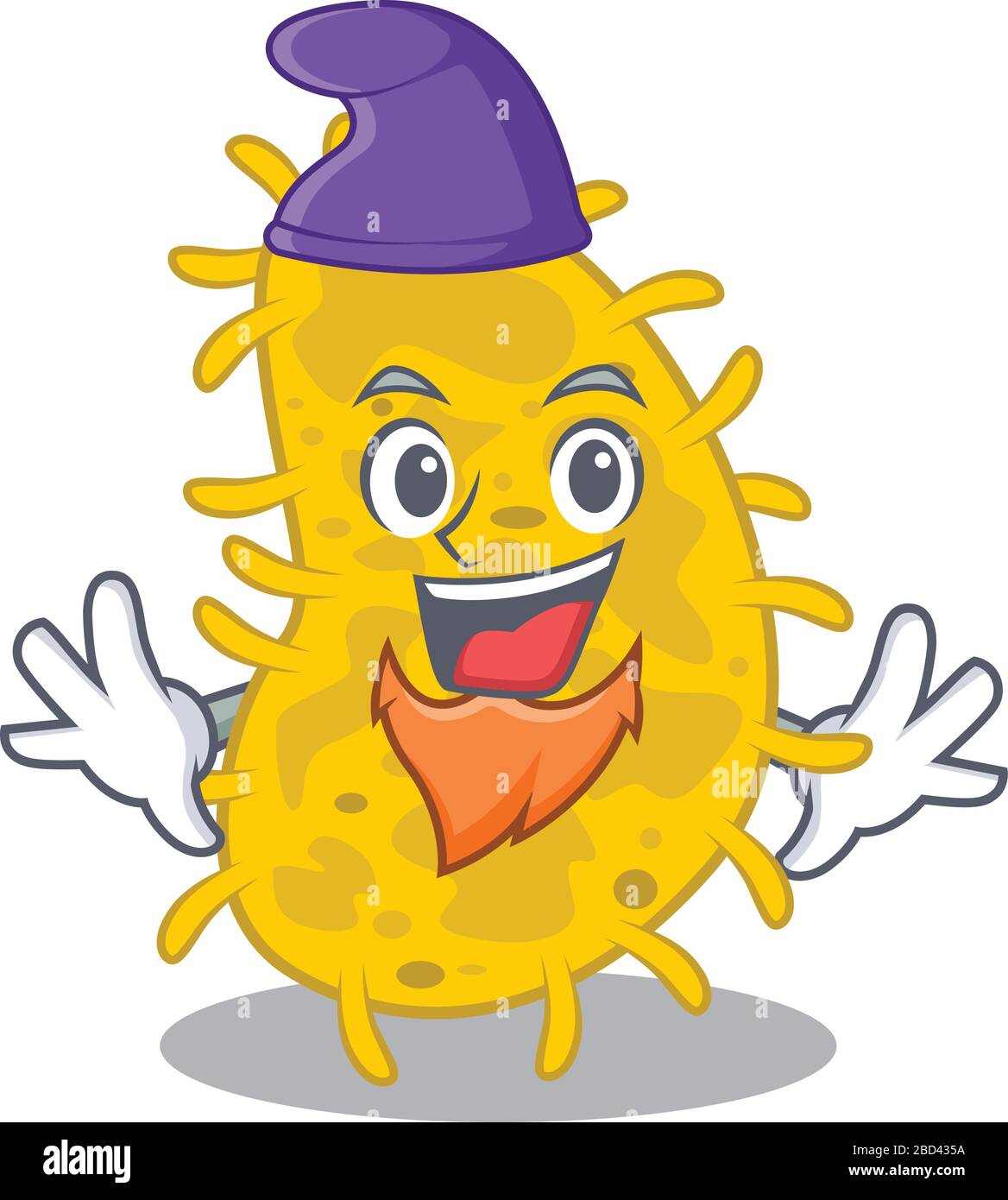 Jolie photo de bactéries spirilla dans le dessin animé Elf Illustration de Vecteur