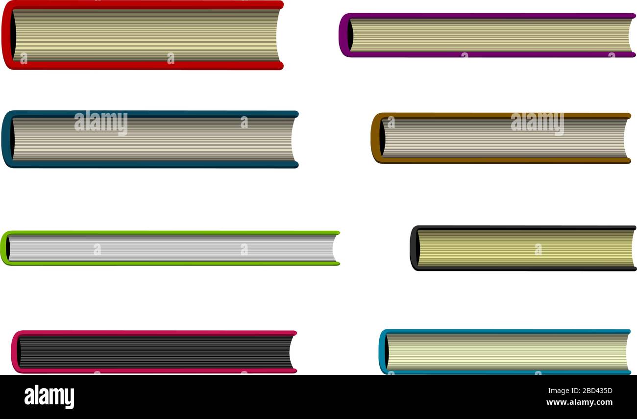 Livre fermé vu du bas , jeu d'illustrations supérieur Illustration de Vecteur