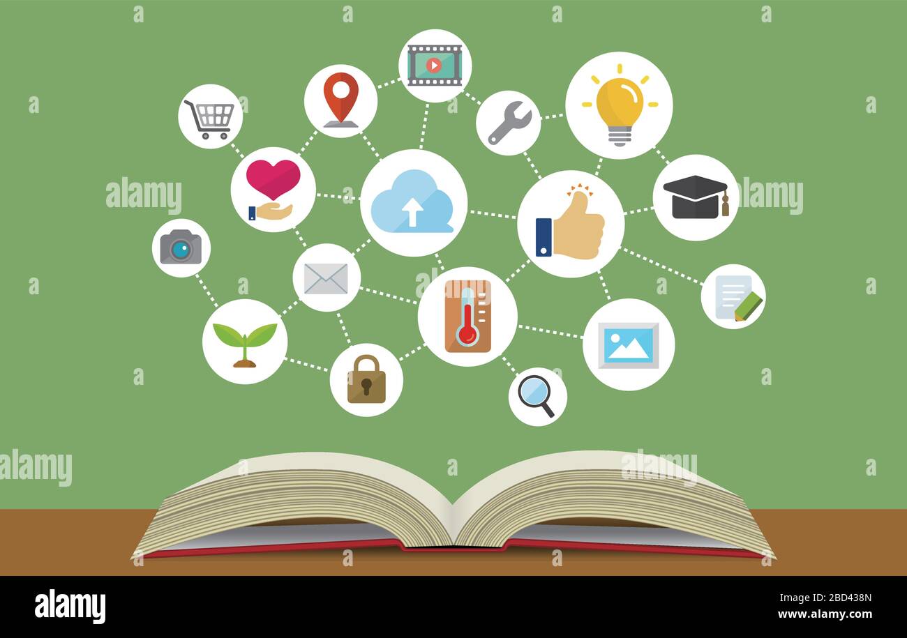 illustration de bannière plate pour la connaissance, la technologie, les affaires et l'éducation, etc Illustration de Vecteur
