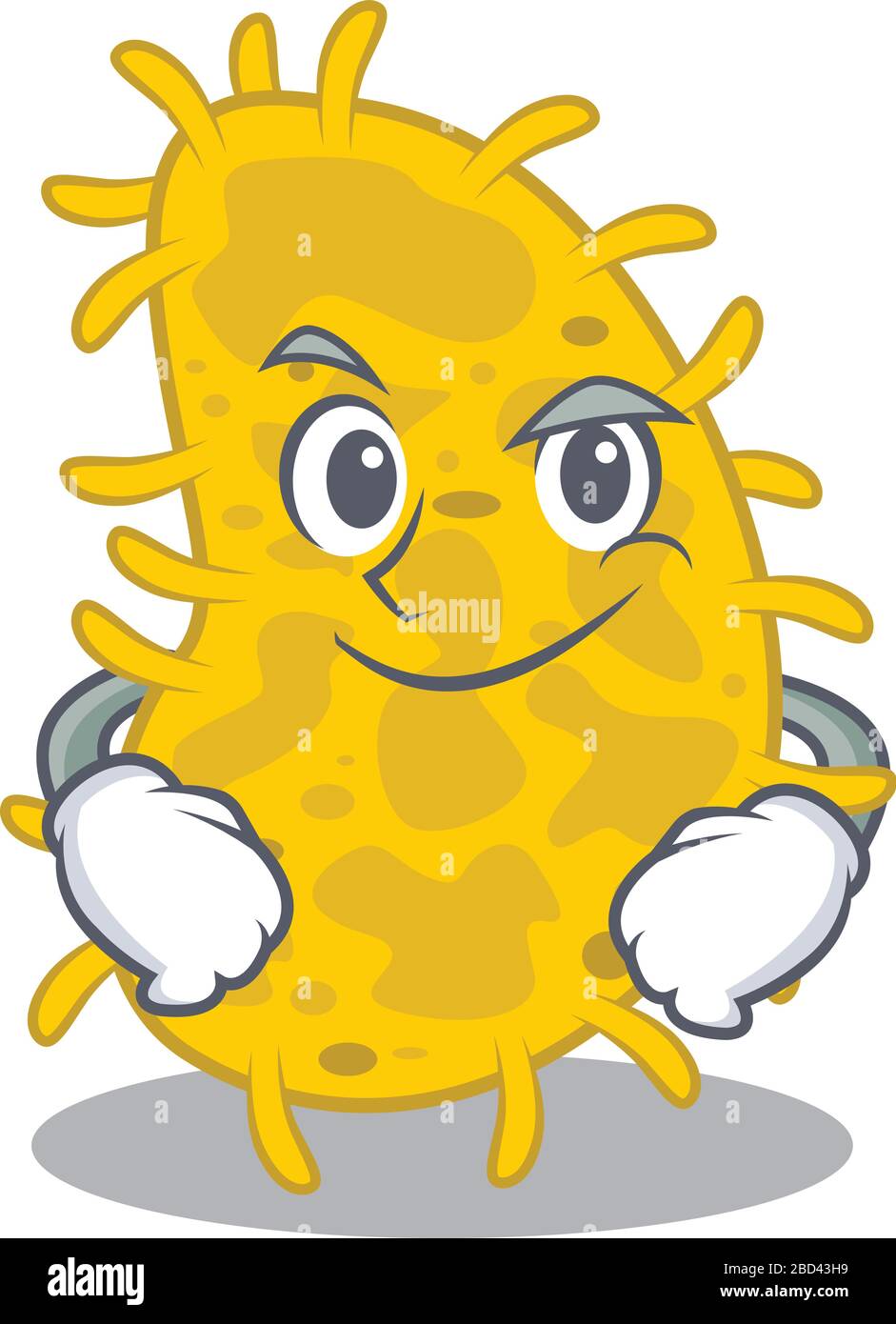 Un motif mascotte de bactéries spirilla ayant un geste confiant Illustration de Vecteur