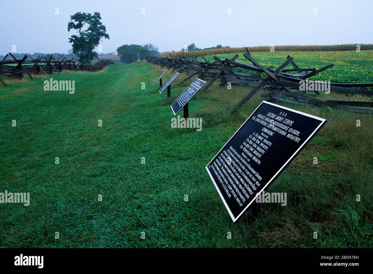 Bloody Lane, champ de bataille National d'Antietam, Maryland Banque D'Images