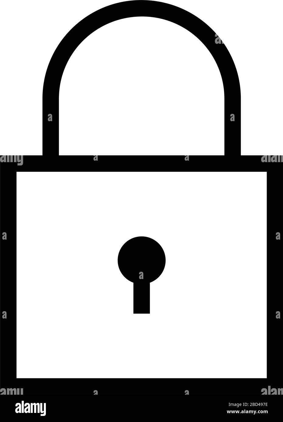 icône / verrou vectoriel fine ligne nette, cadenas, sécurité, protection Illustration de Vecteur