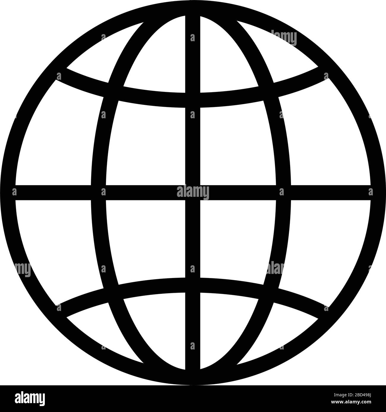 icône de vecteur net ligne mince / monde, terre, réseau, carte Illustration de Vecteur