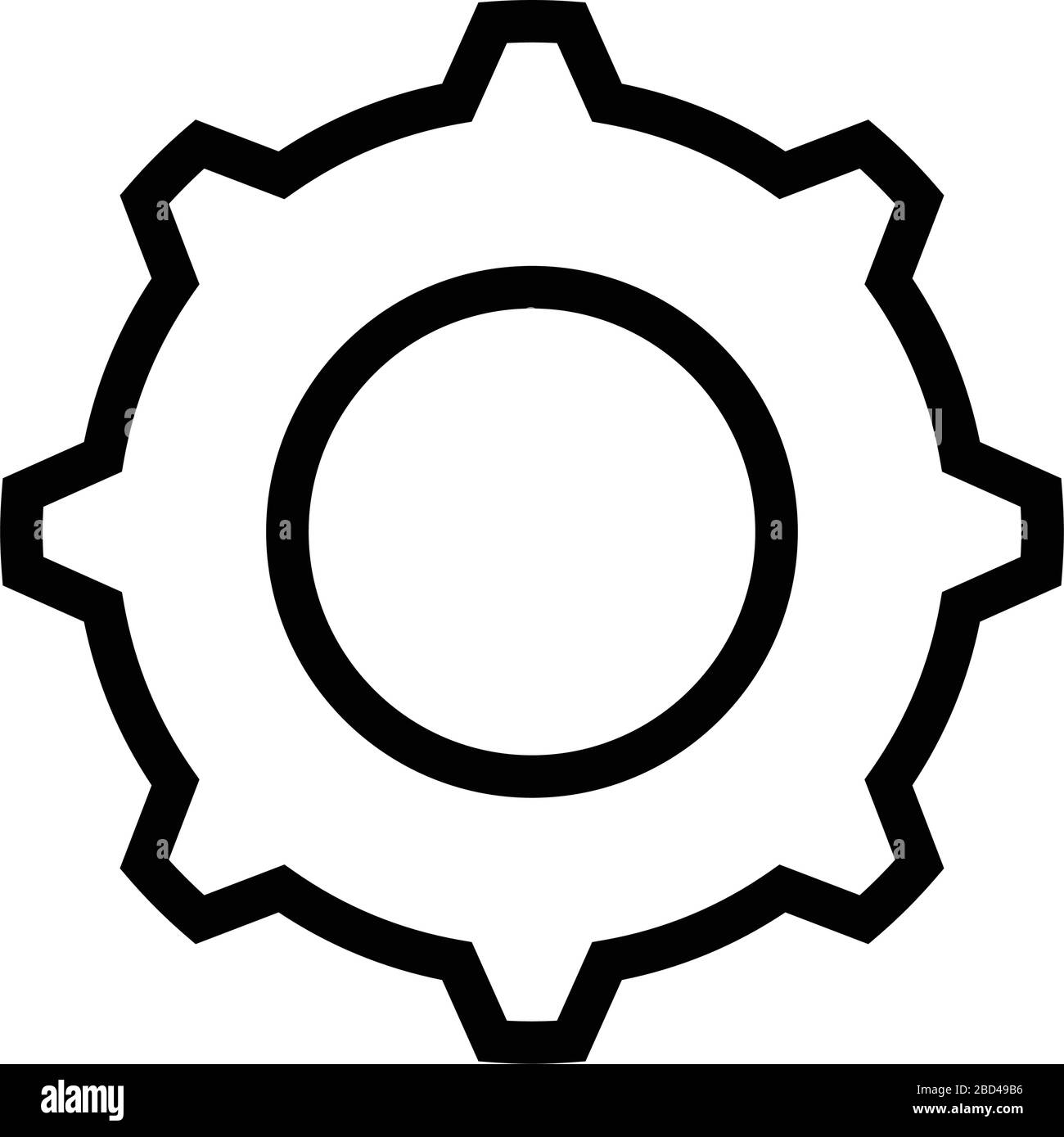 icône / engrenage vectoriel mince et net, fonction, réglage Illustration de Vecteur