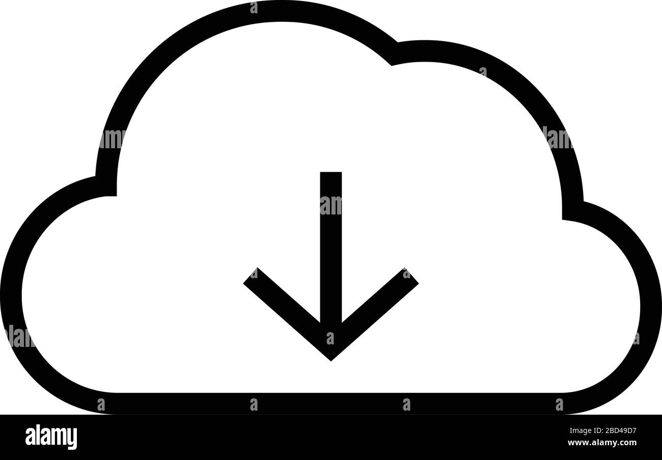 icône de vecteur net ligne mince / cloud computing (télécharger) Illustration de Vecteur