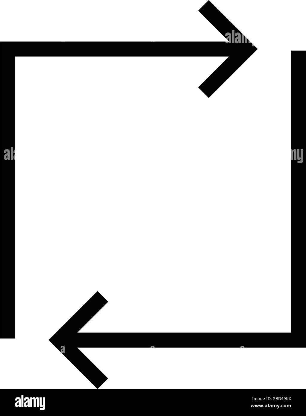 icône / flèche de vecteur fine et nette, recyclage, rotation Illustration de Vecteur