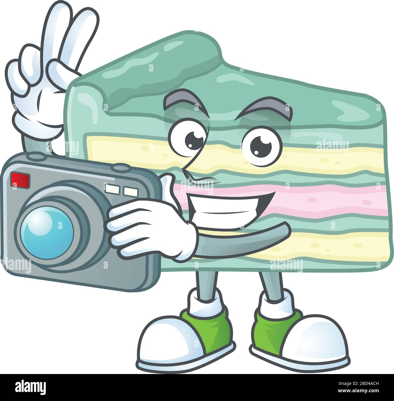 Concept De Mascotte Photographe De Gateau A La Vanille A L Aide D Un Appareil Photo Cher Image Vectorielle Stock Alamy