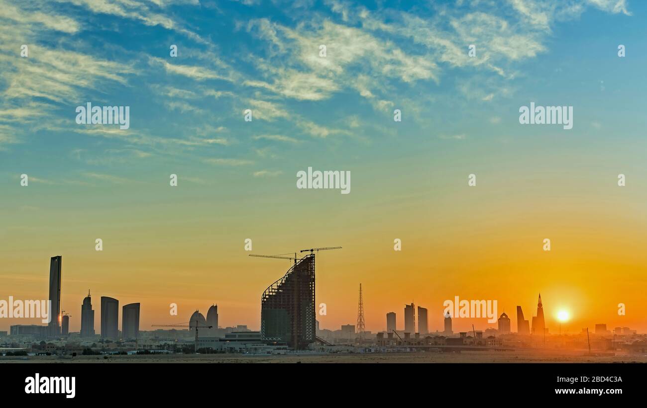 Lever du soleil sur Riyad Banque D'Images