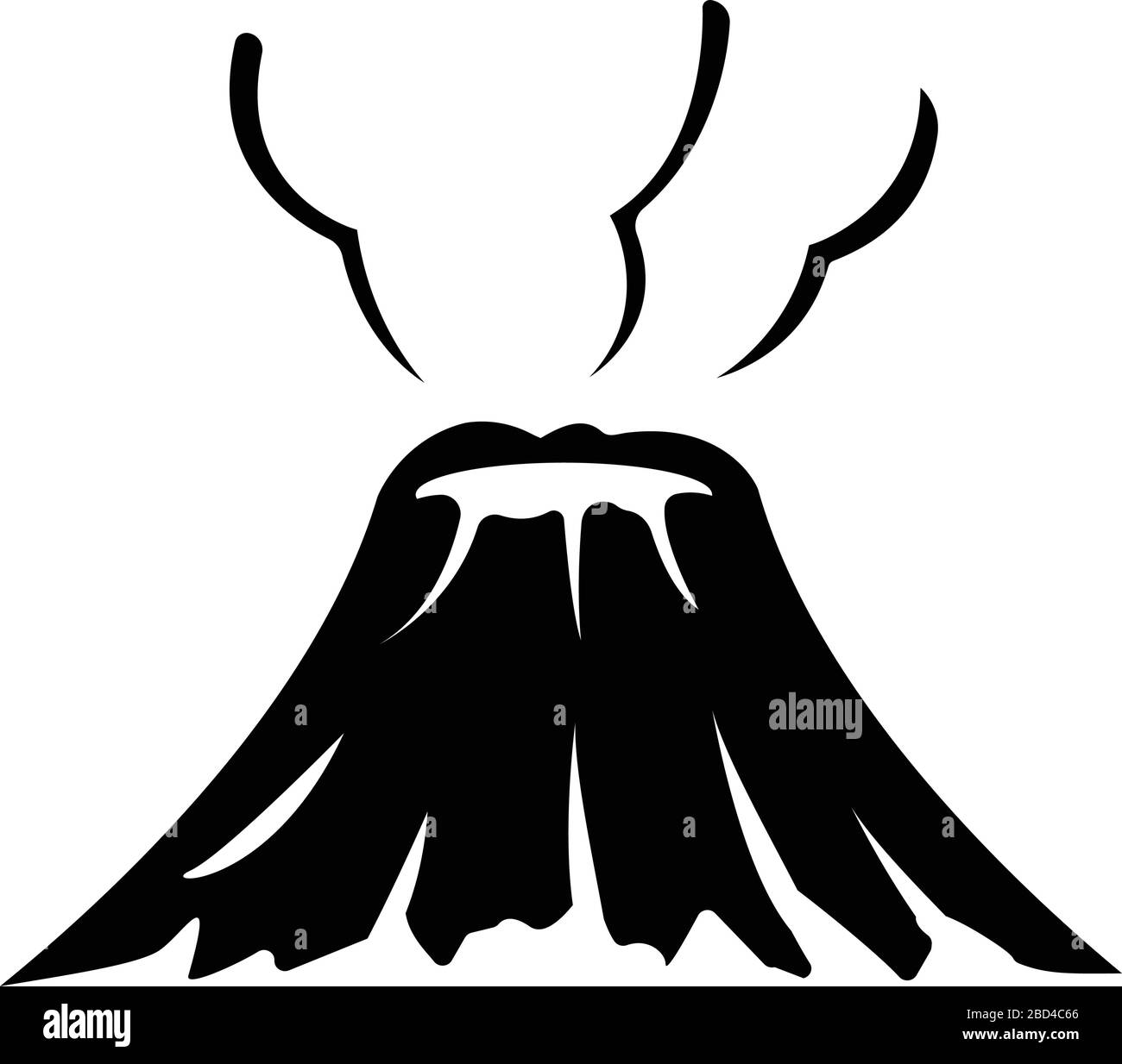 Illustration du logo plat Volcano Mountain Illustration de Vecteur