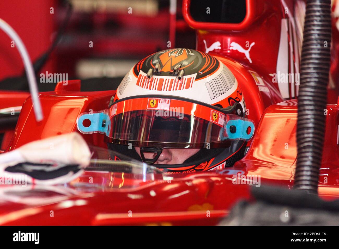 Kimi Raikkonen, Ferrari F2008, test Montmelò 2008, circuit de Catalunya, Banque D'Images