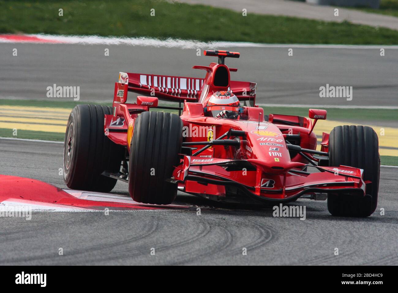 Kimi Raikkonen, Ferrari F2008, test Montmelò 2008, circuit de Catalunya, Banque D'Images
