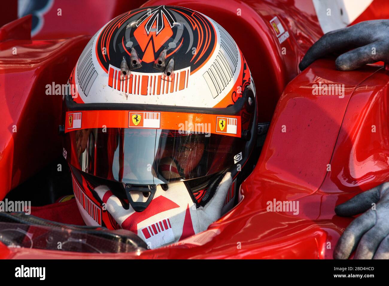 Kimi Raikkonen, Ferrari F2008, test F1 2008, Monza Banque D'Images