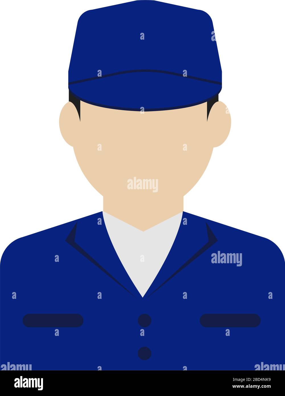 Jeune travailleur masculin avatar illustration plate (haut du corps) / ouvrier de col bleu, ouvrier d'usine, concierge, homme de service Illustration de Vecteur