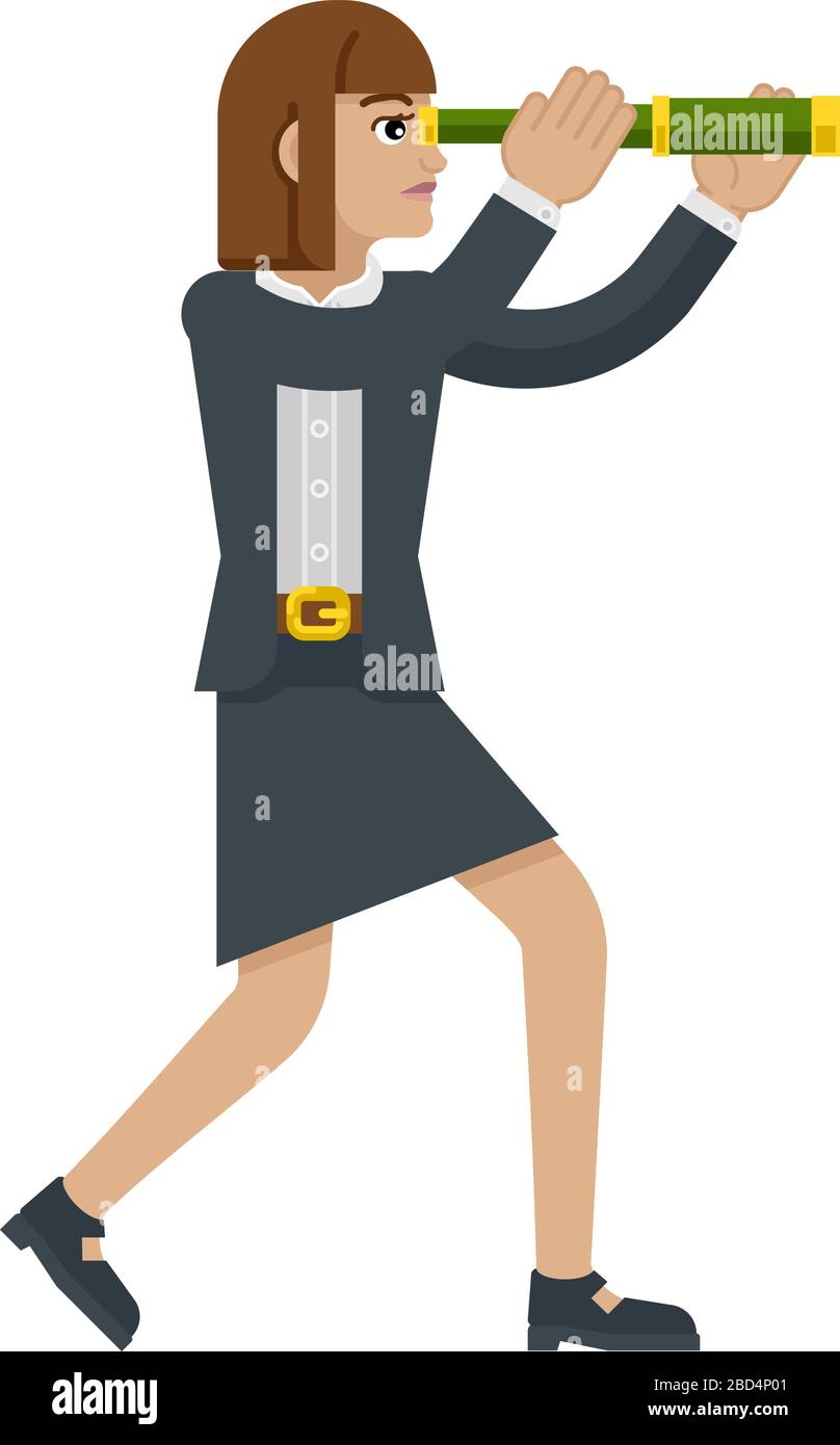 Telescope Lunette Woman Business Concept Illustration de Vecteur