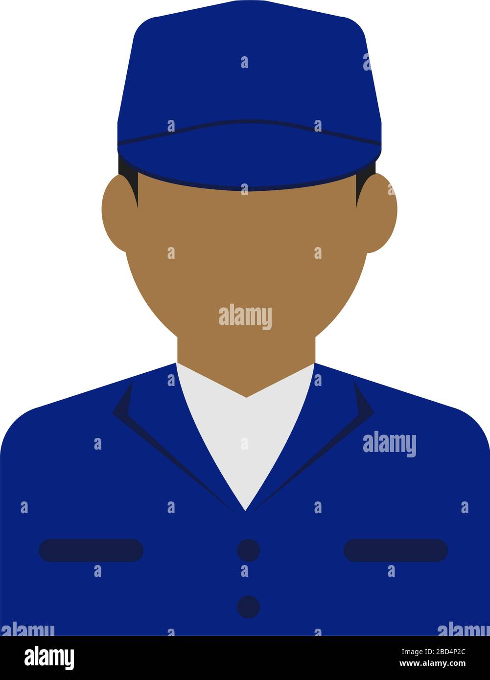 Jeune travailleur masculin avatar illustration plate (haut du corps) / ouvrier de col bleu, ouvrier d'usine, concierge, homme de service Illustration de Vecteur