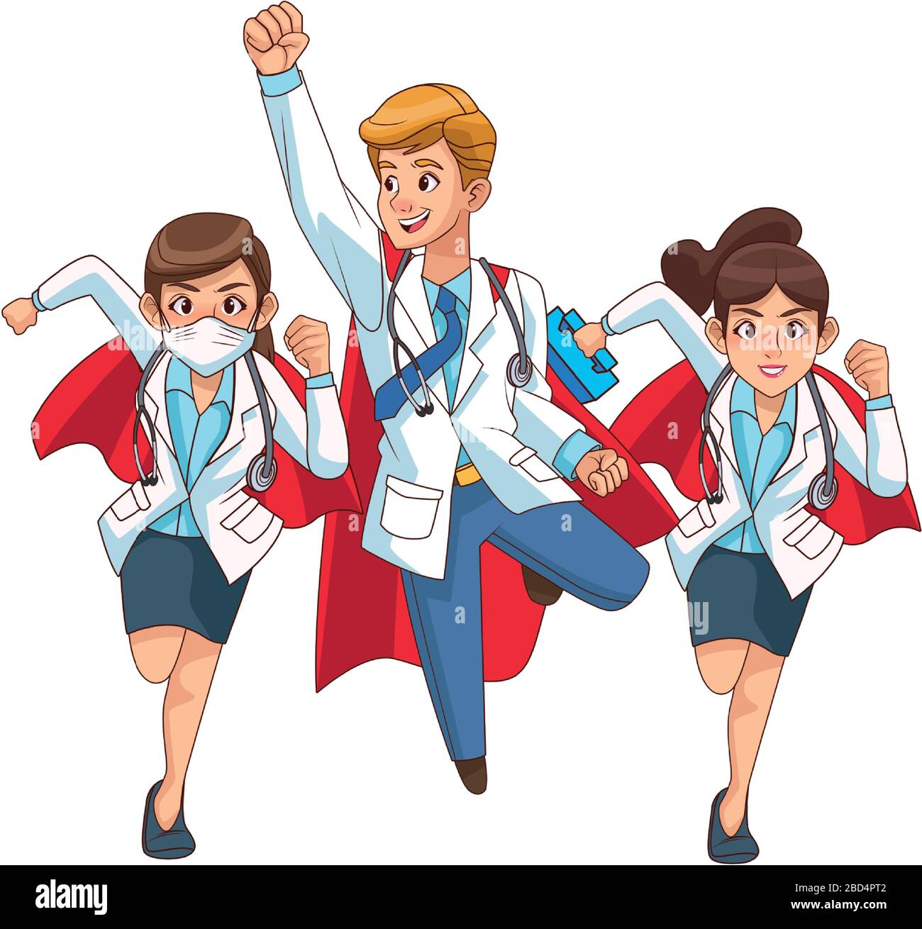 super médecins personnel personnages comiques Illustration de Vecteur