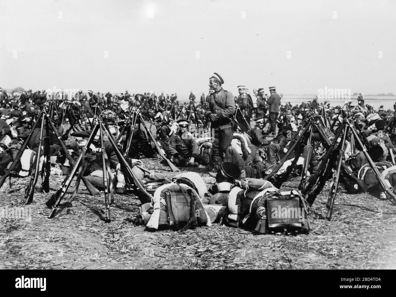 Soldats bulgares - Bivouac à la frontière CA. 1910-1915 (peut-être pendant la première guerre des Balkans) Banque D'Images