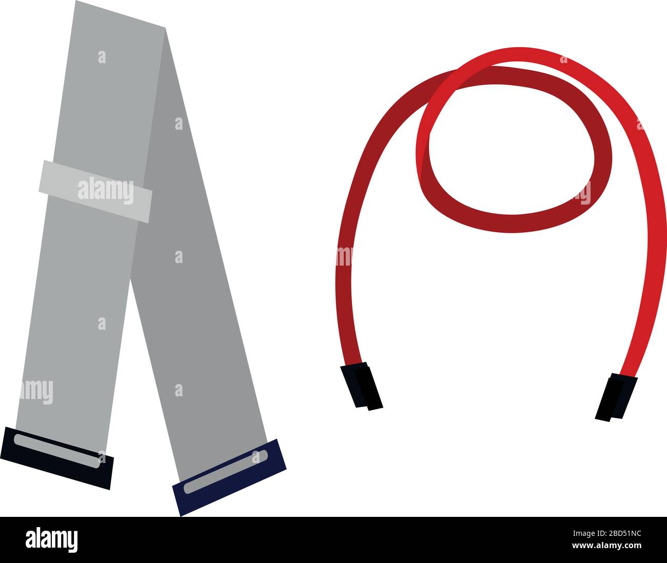 Câbles flexibles pour disque dur. USB, fil. Détails de l'ordinateur. Illustration de Vecteur