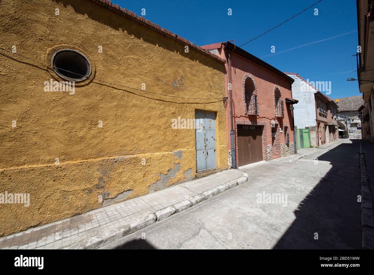 Maisons colorées, Portillo, province de Valladolid, Castille et León, Espagne,Europe Banque D'Images