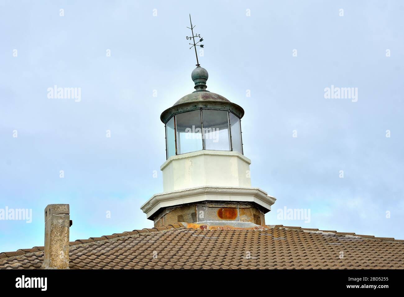 Ancien phare de Turiñan cape, Espagne Banque D'Images