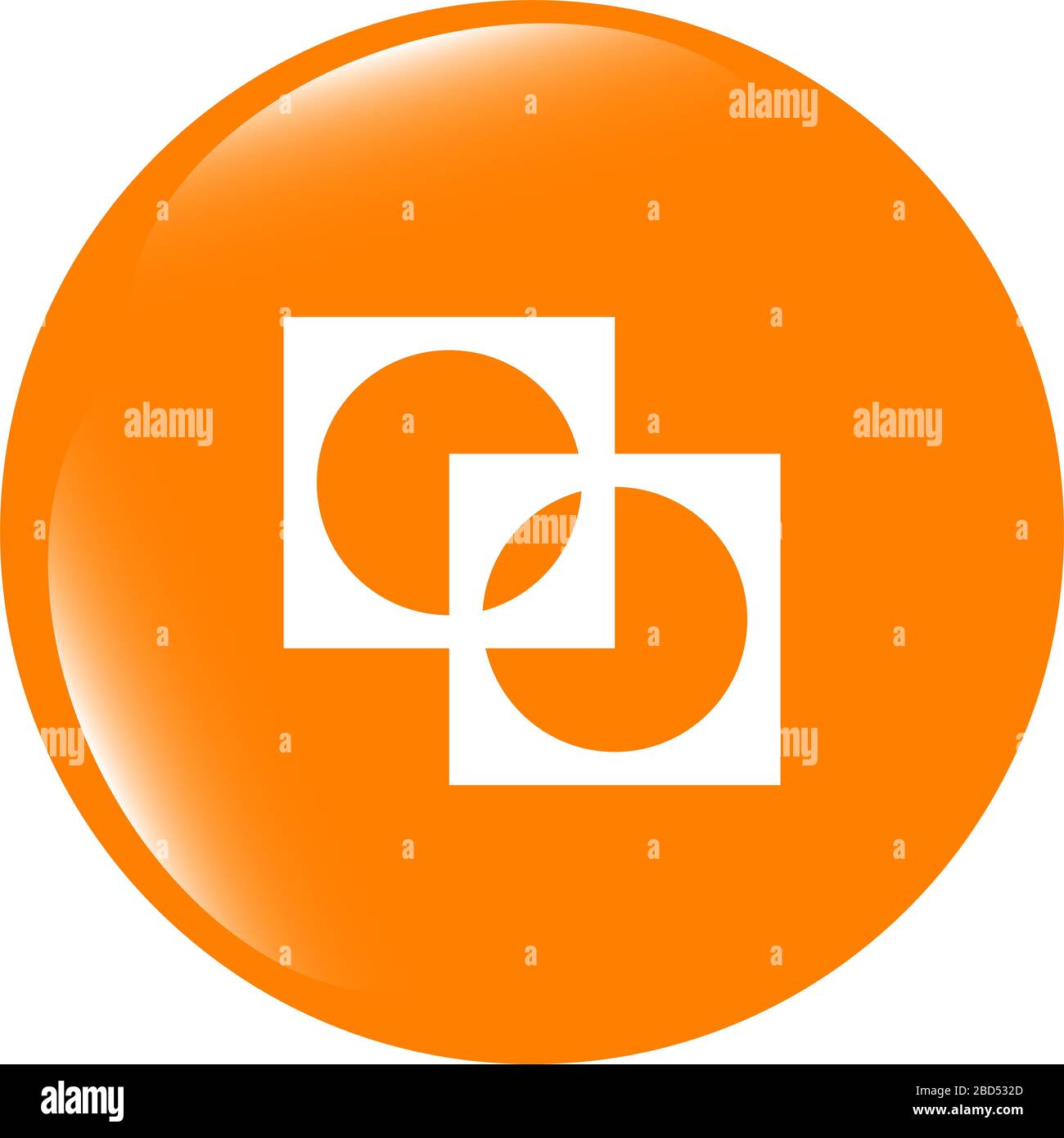 Icône Apps. abstract signe sur le bouton web isolated on white Banque D'Images