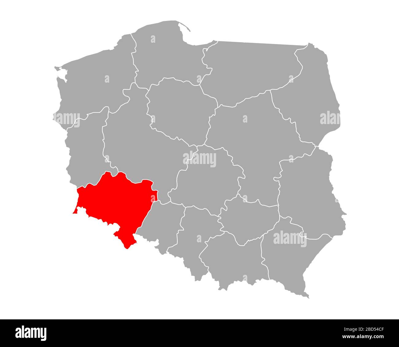 Carte de Dolnoslaskie en Pologne Banque D'Images