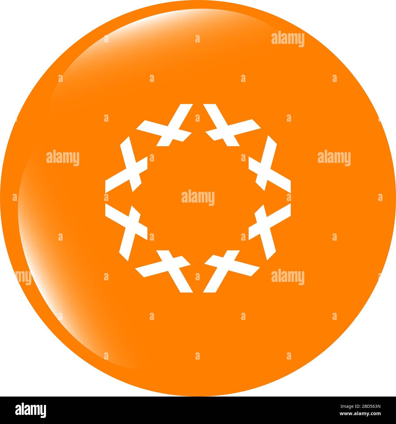 Icône Apps. abstract signe sur le bouton web isolated on white Banque D'Images