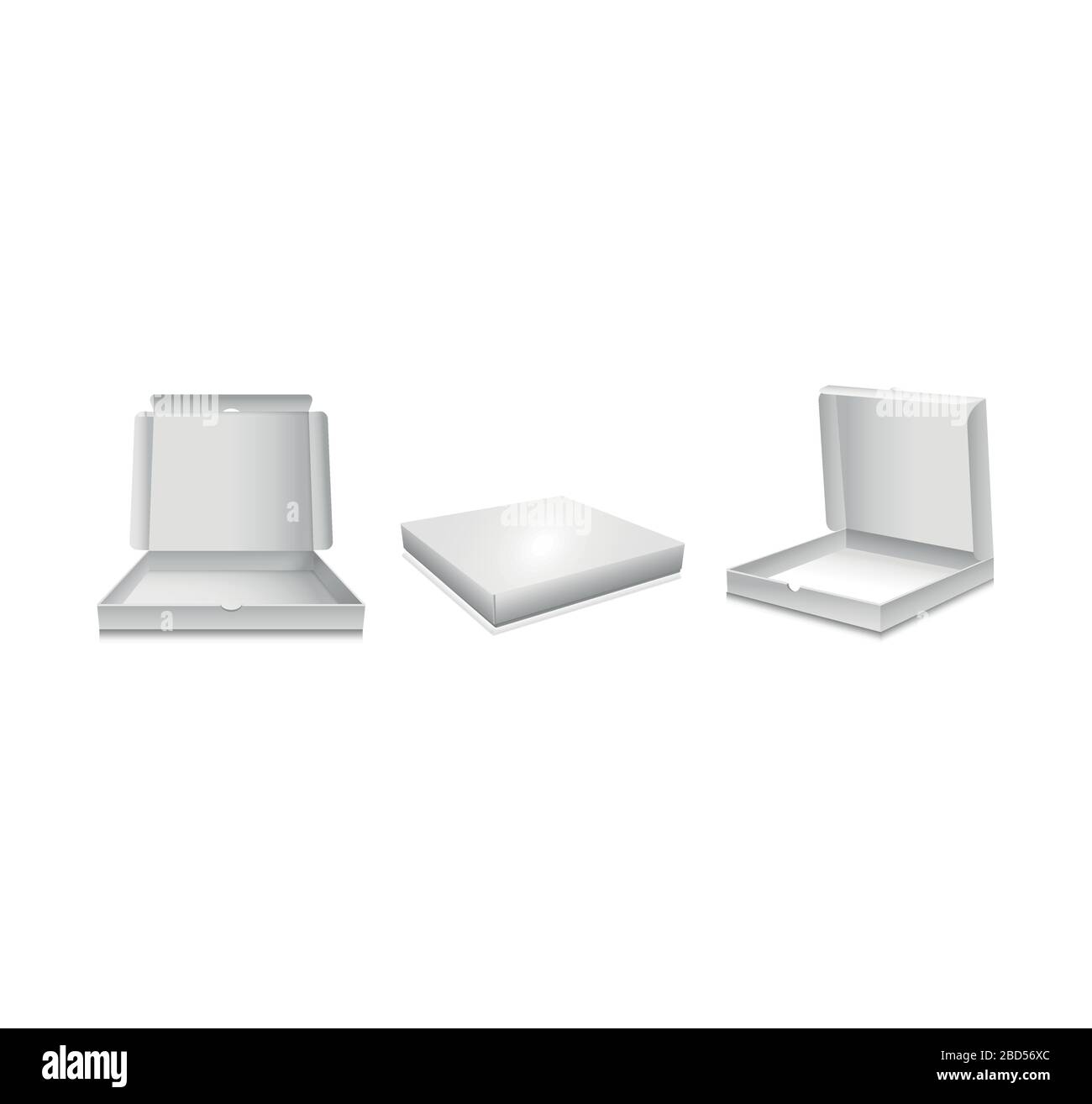 Maquette vectorielle de boîte à pizza. Kit vectoriel de boîtes à pizza en carton blanc. Illustration de Vecteur Maquette vectorielle de boîte à pizza. Kit vectoriel de boîtes à pizza en carton blanc. Illustration de Vecteur