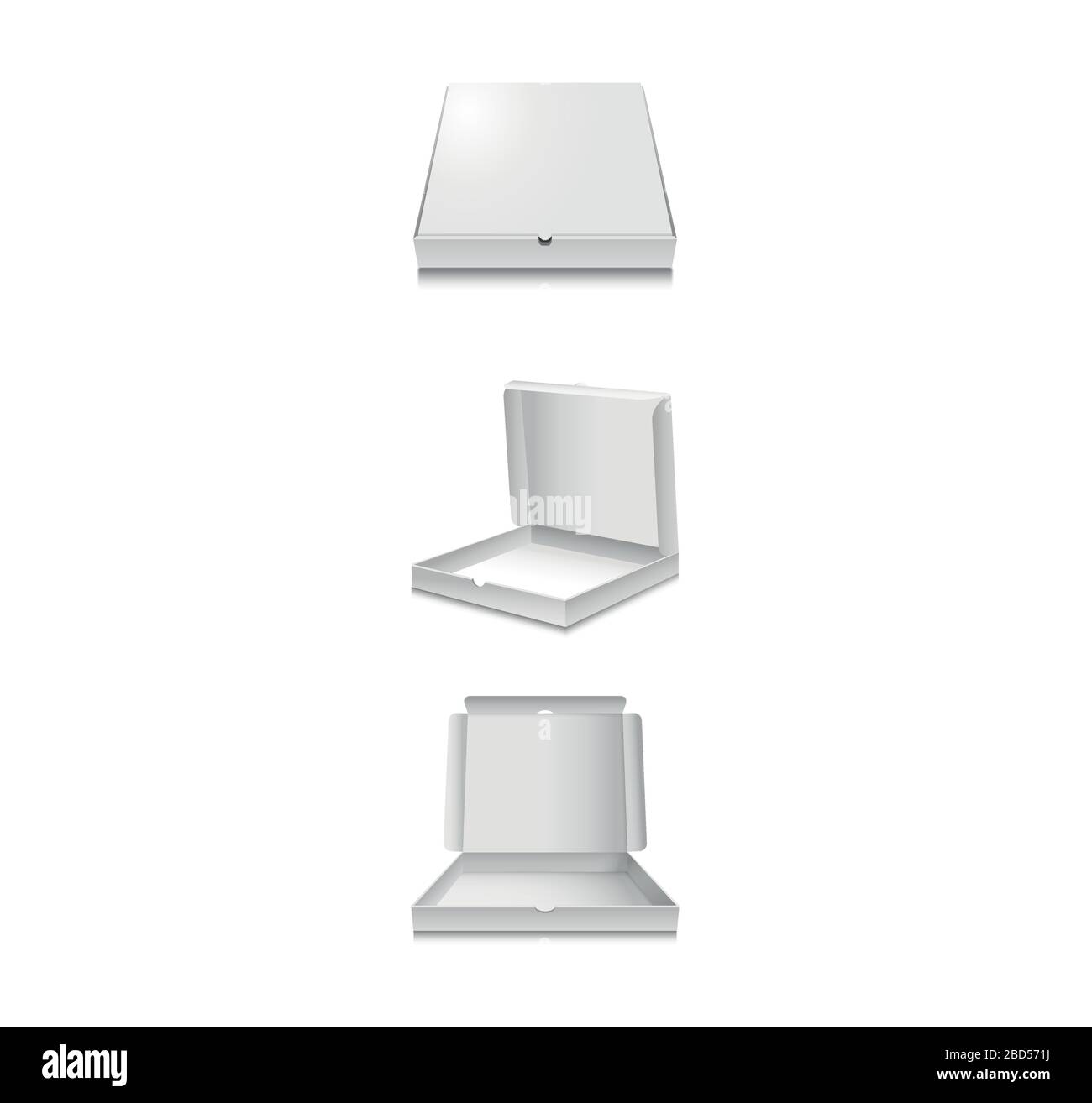Collection de modèles vectoriels de boîtes en carton pour pizza dans différentes projections isolées Illustration de Vecteur Collection de modèles vectoriels de boîtes en carton pour pizza dans différentes projections isolées Illustration de Vecteur