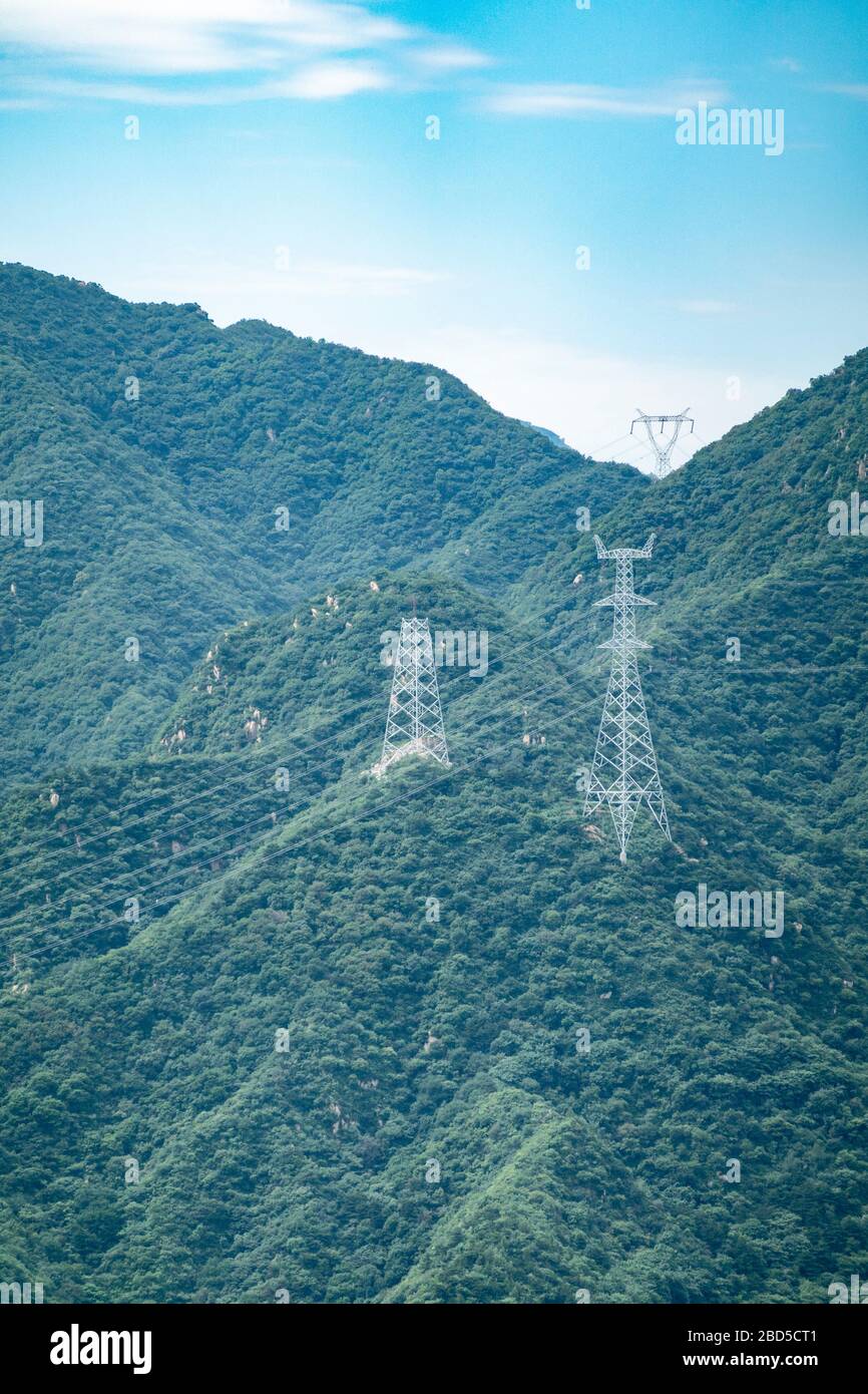 Pylônes, Badaling, Beijing, Chine Banque D'Images