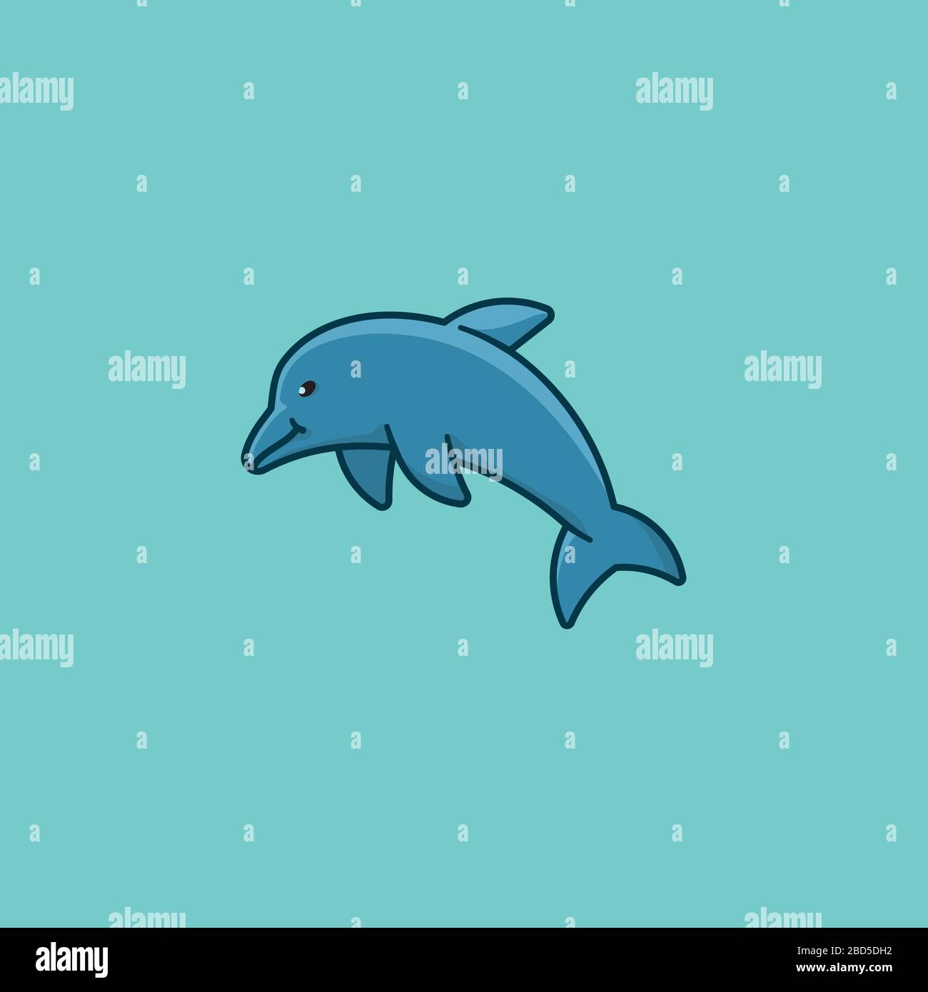 Illustration vectorielle des dauphins pour la journée des dauphins le 14 avril. Symbole de couleur des mammifères aquatiques. Illustration de Vecteur