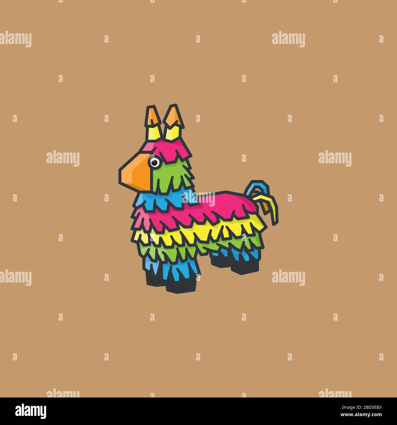 Illustration vectorielle de dessin animé de Donkey Piñata pour la journée de Pinata le 18 avril. Symbole de couleur de célébration mexicaine. Illustration de Vecteur