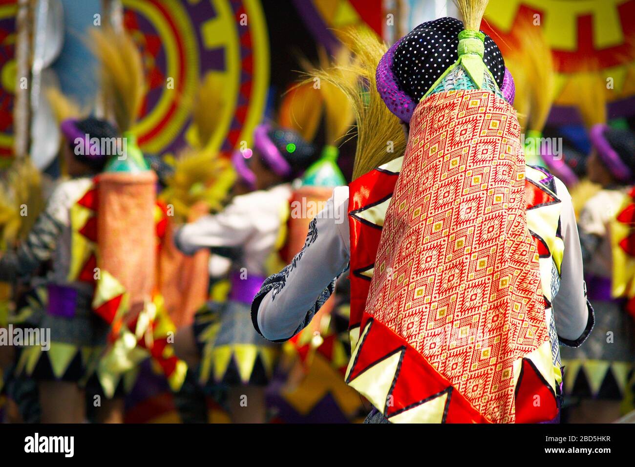 Vue de la parade pendant le festival sinolog aux Philippines Banque D'Images