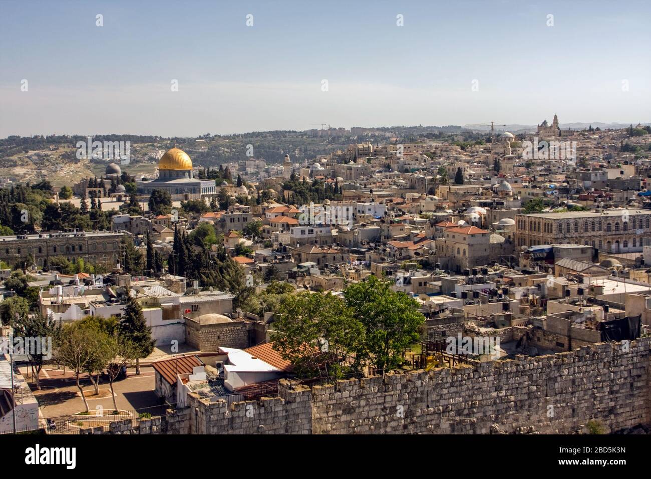 Vue générale de Jérusalem, de la vieille ville et du mont du Temple, vue du mont Scopus Banque D'Images