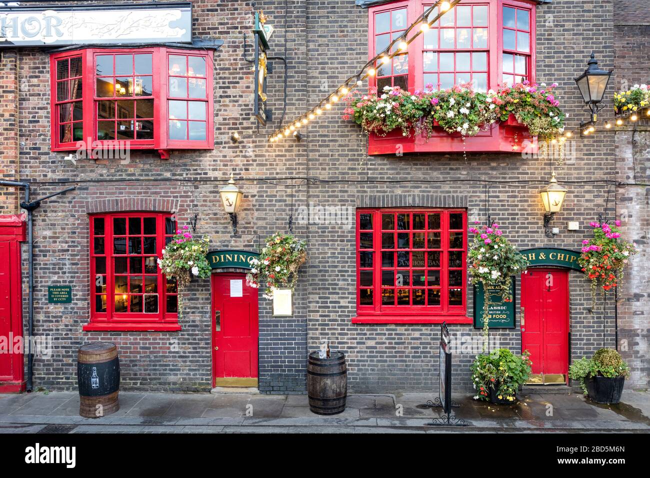 The Anchor Pub - Bankside, le long de la Tamise, Londres, Angleterre, Royaume-Uni Banque D'Images