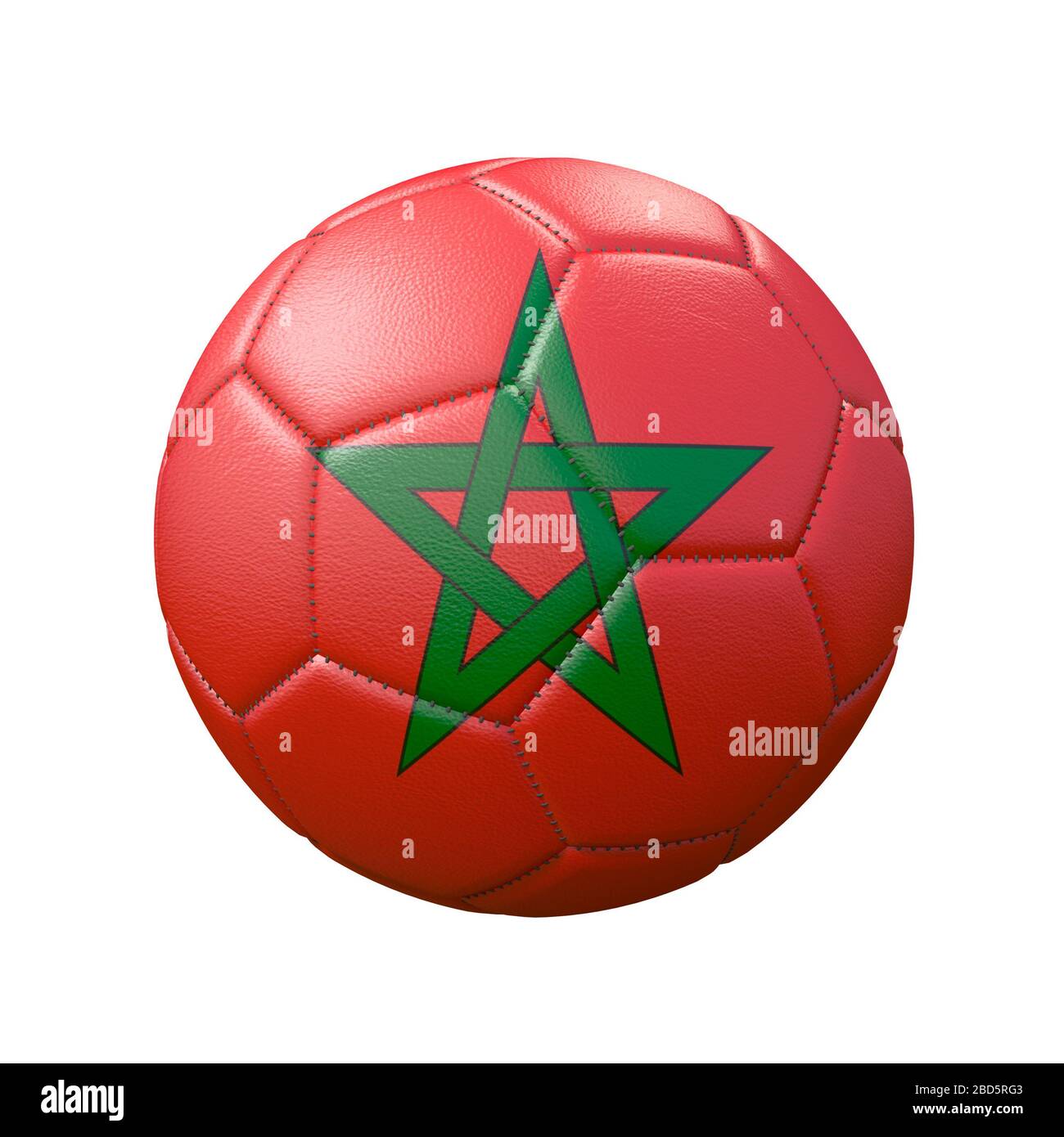 Ballon de football dans des couleurs de drapeau isolées sur fond blanc.  Maroc. Image 3D Photo Stock - Alamy