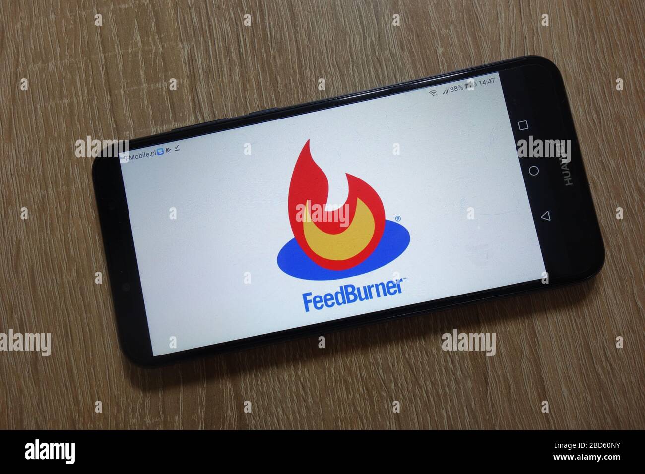 Logo FeedBurner affiché sur le smartphone Banque D'Images