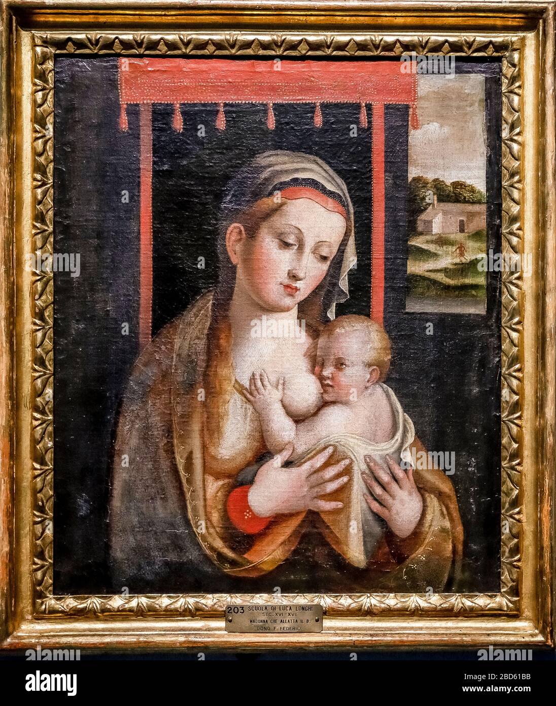 Italie Lombardie - Cremona - Musée civique - Ala Ponzone' - Barbara Longhi: Madonna et enfant, Madonna du lait Banque D'Images