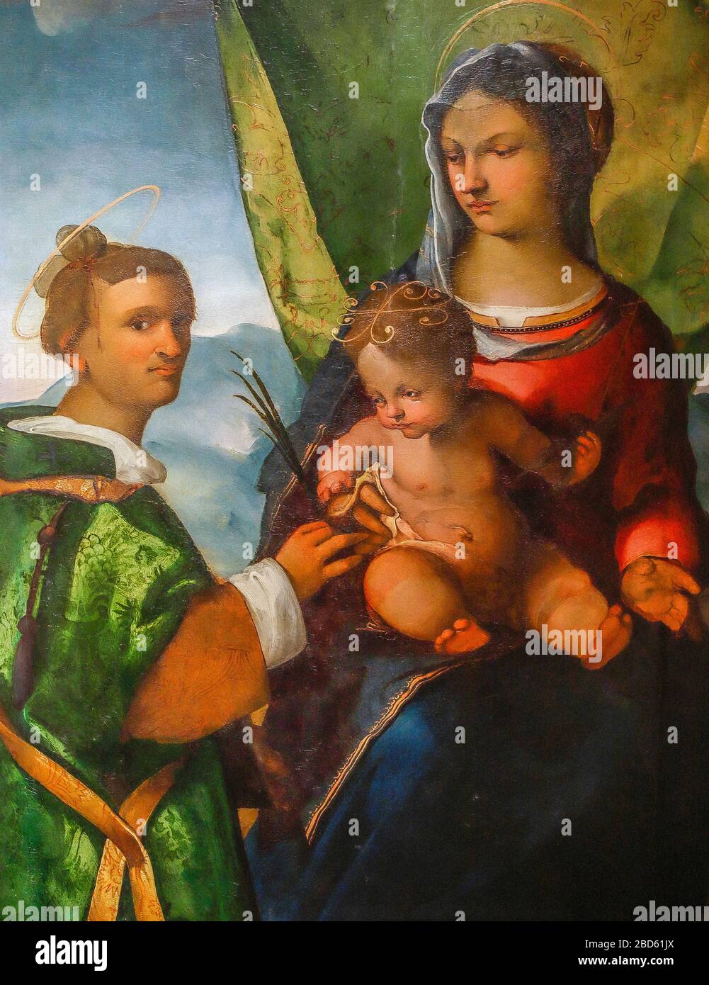 Italie Lombardie - Cremona - Musée civique -' Ala Ponzone' - Gian Francesco Bembo - Madonna et enfant avec Saint Stephen Banque D'Images
