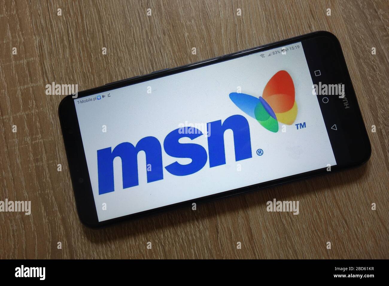 Logo MSN affiché sur le smartphone Banque D'Images