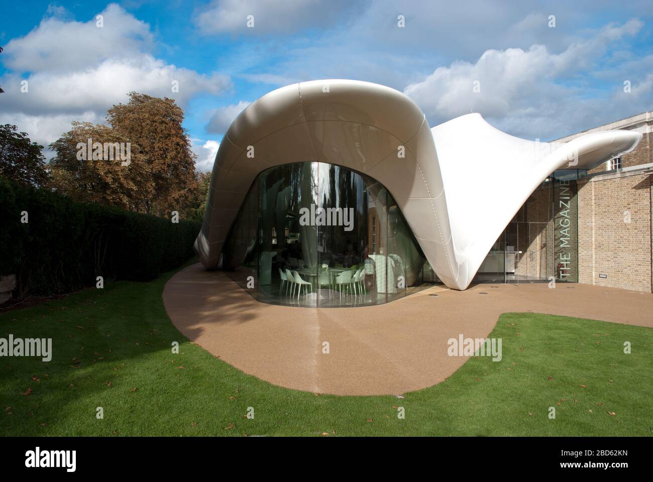 Zaha Hadid Architects Restaurant Serpentine Sackler Gallery, West Carriage Drive, Londres, Banque D'Images Zaha Hadid Architects Restaurant Serpentine Sackler Gallery, West Carriage Drive, Londres, Banque D'Images