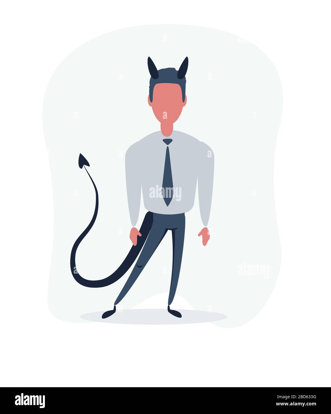 Caricature diable Satan homme d'affaires. Illustration de Vecteur