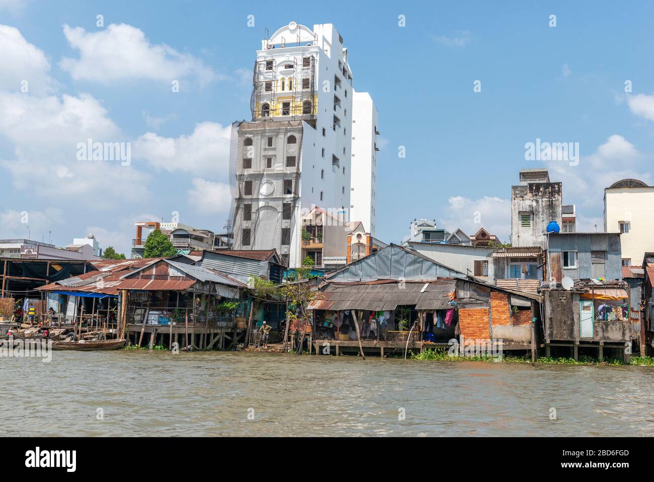 Bord de mer à la ville de Cai rang, district de Chau Thanh, Vietnam du Sud Banque D'Images