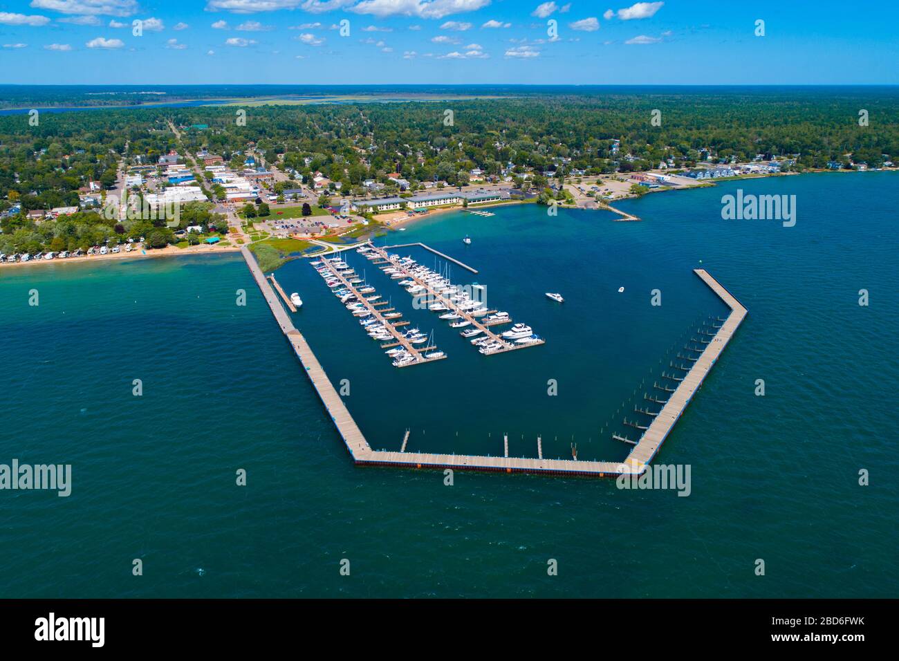 East Tawas Marina Harbour Michigan Banque D'Images