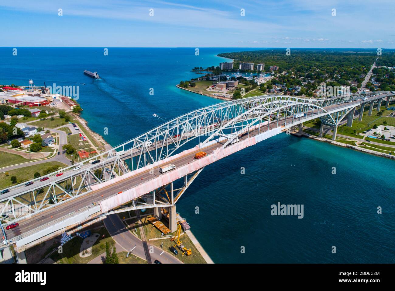 Bllue Water International pont trafic entre le port Huron Michigan et Sarnia Ontario Canada Banque D'Images