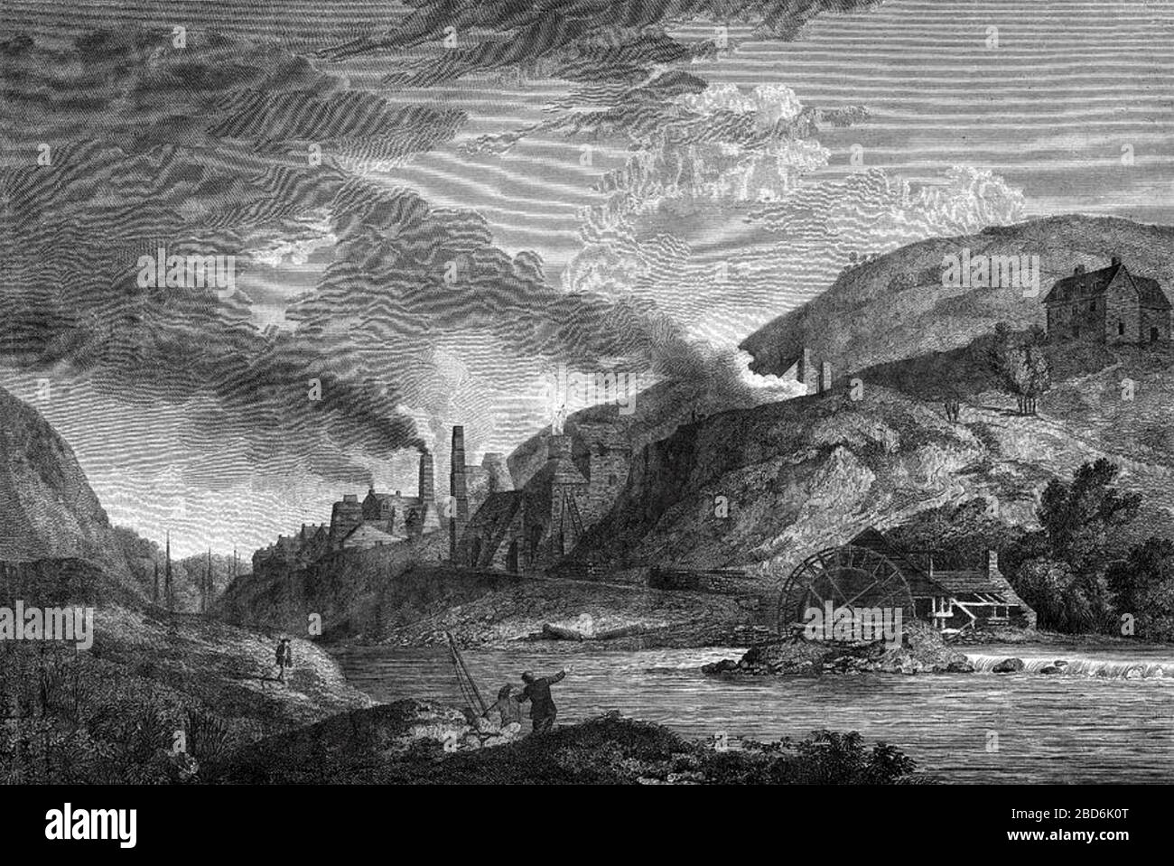 COALBROOKDALE IRONWORKS, Shropshire, Angleterre, vers 1750 Banque D'Images