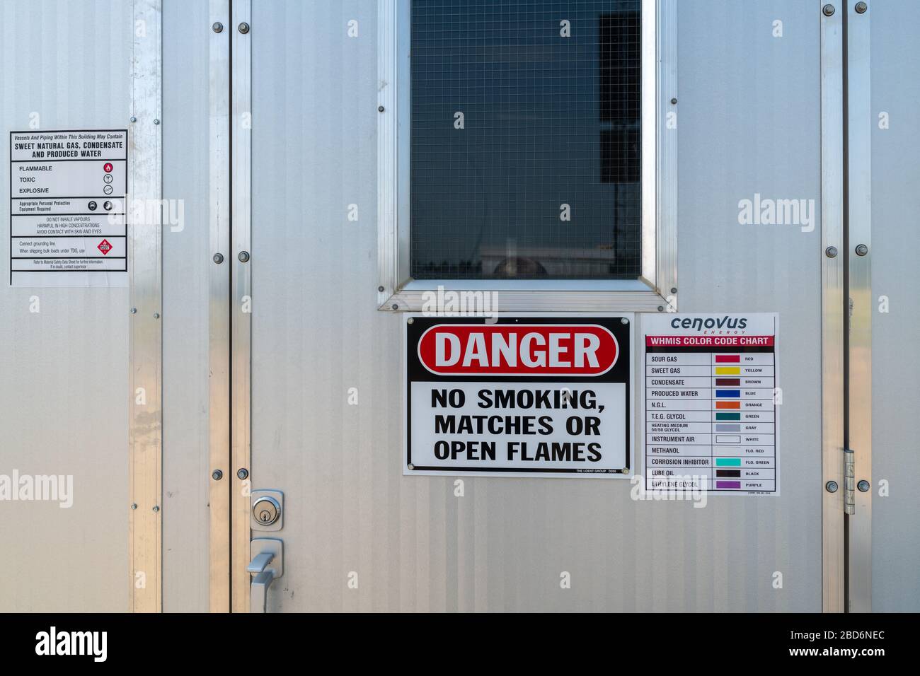 Elmworth, Alberta, Canada 25 juillet 2018 un tableau de codes