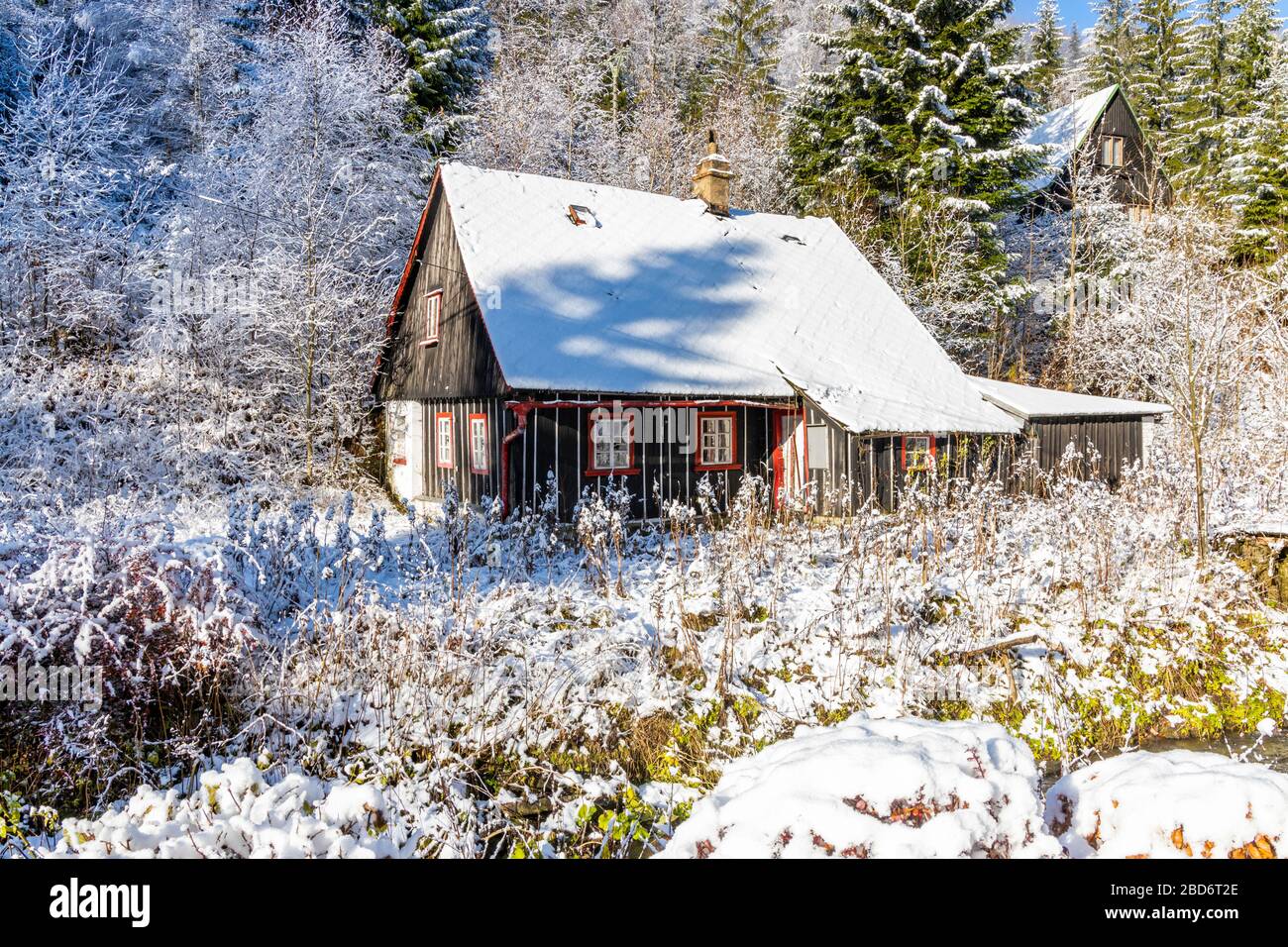 Cottage à Orlicke Hory, Bohême orientale, République tchèque Banque D'Images